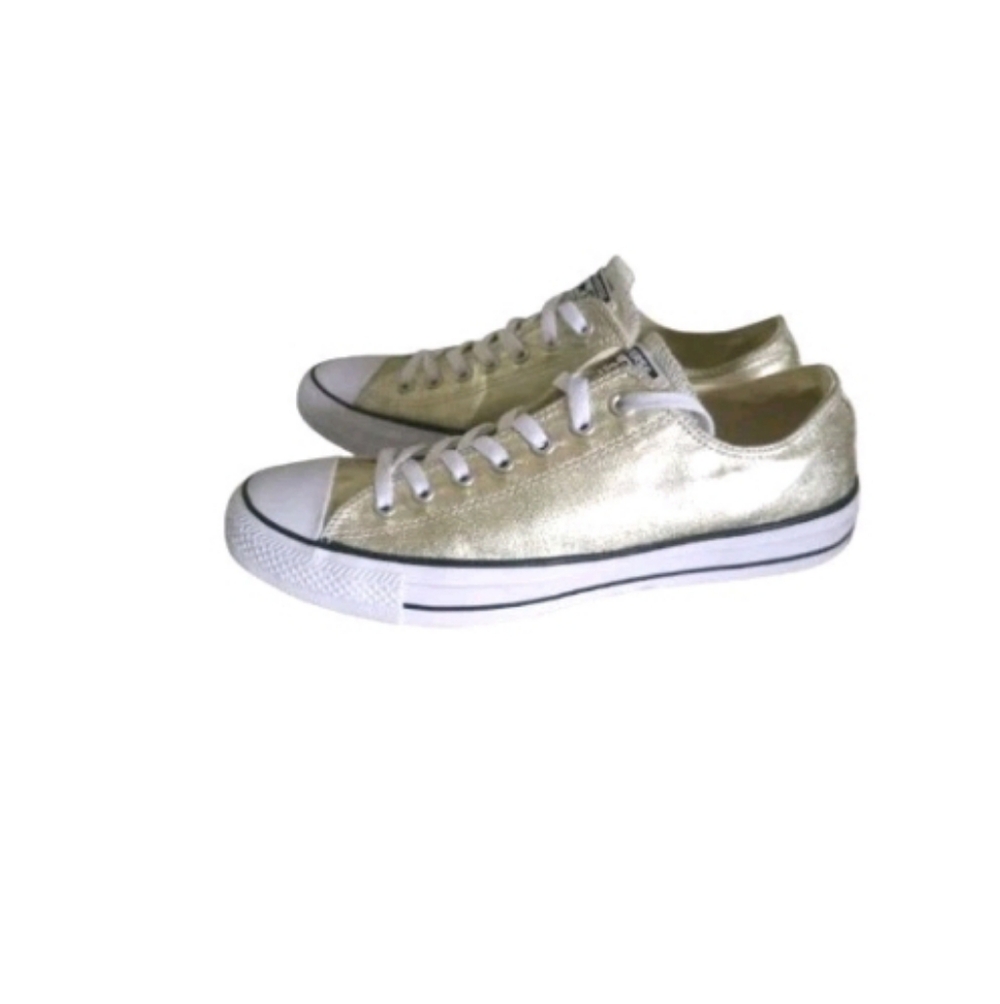 Converse All Star Chuck Taylor Metallic Gold White Sneaker Shoe Men 11 Women 13 - Picture 11 of 12